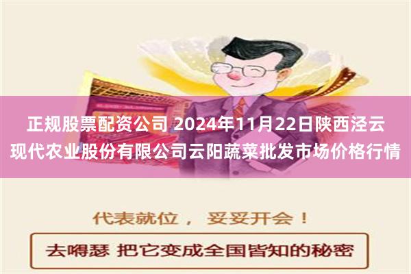 正规股票配资公司 2024年11月22日陕西泾云现代农业股份有限公司云阳蔬菜批发市场价格行情